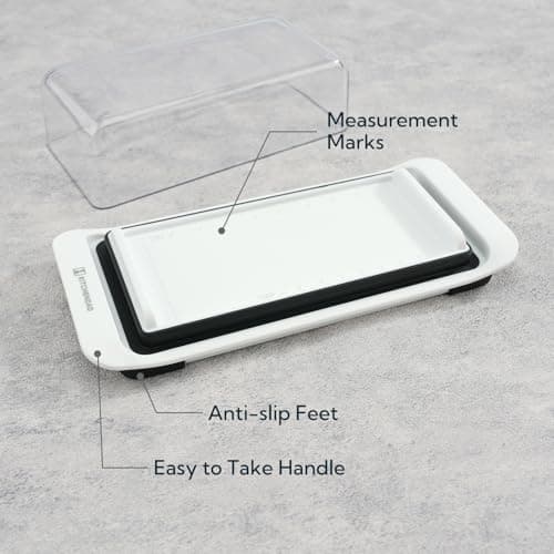 KITCHENDAO Large Airtight Butter Dish with Lid for Countertop and Fridge, Butter Keeper, Plastic Butter Holder Tray for 2 Sticks East Coast/West Coast/European Style/ Kerrygold Butter/ Cream Cheese 5