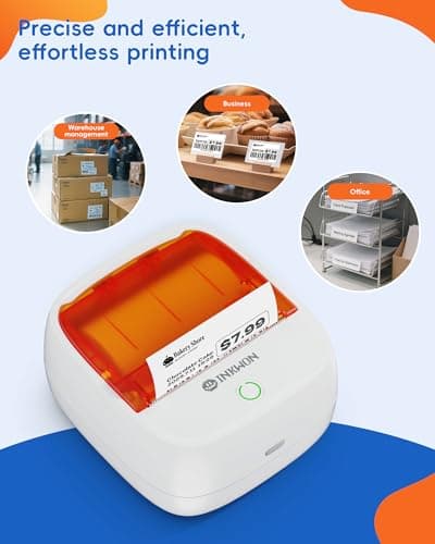 InkWon B21 Label Maker Machine with Tape, 2-Inch Wide Waterproof Tape, Bluetooth Portable Label Maker for Small Business, Office, Home, School Organization 6
