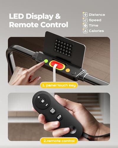 Portable Walking Pad with Handle Bar for Home & Office, 2 in 1 Folding Under Desk Treadmill with 8% Incline, 3.0HP Small Foldable Compact Treadmills Walking, 0-6.0MPH Electric Walking Machine, 265 LBS 6