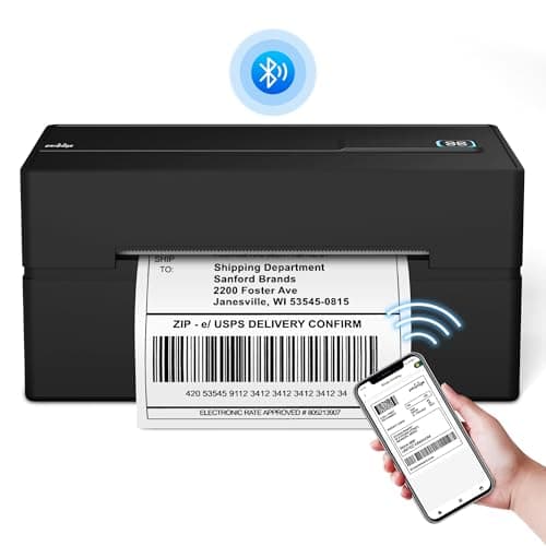 PeriPage Bluetooth Thermal Shipping Label Printer,Wireless 4x6 Shipping Label Printer for Shipping Packages,Support iPhone iPad Android Windows & Mac,Used for Amazon, Ebay,Shopify, Etsy, USPS.