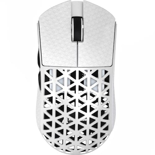 R5Ultra 8K Carbon Fiber Wireless Gaming Mouse with 42,000 DPI -PAW3950 MAX Sensor -Nordic 52840 MCU Chip-39g Ultra-Lightweight -Wired/BT/2.4GHz Wireless Programmable Mice Griptape for PC/Mac(White)