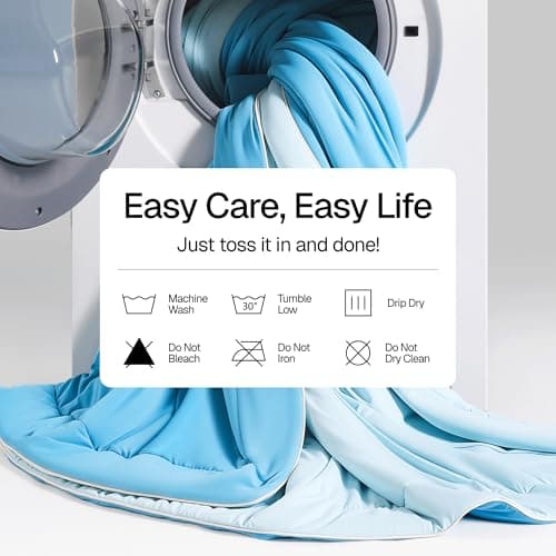 Bedtter® Luxe Cooling Comforter King, Cooling Blanket for Hot Sleepers, Q-Max>0.46 Sorona and Tencel Filling, Double-Sided Cold Breathable Lightweight Blanket, 106"x90", Blue 6