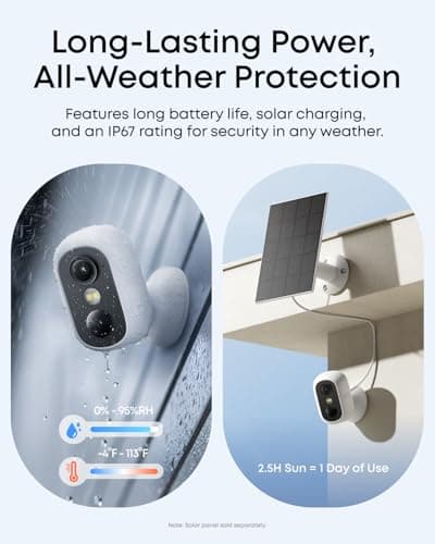 eufy Security eufyCam C35, Wireless Security Camera, Outdoor and Indoor, Magnetic Mount, Color Night Vision, Local Storage, No Monthly Fee, IP67, Supports Solar Panel, White 7