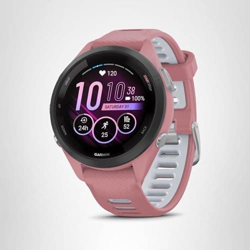 Garmin Forerunner 265S Running Smartwatch, Colorful AMOLED Display, Training Metrics and Recovery Insights, Light Pink and Powder Gray 7