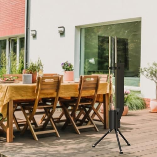 ONLYFIRE OUTDOOR LIVING 58" Patio wood pellet Fire Pit with Ash Tray, Portable Pellet Heater for Camping Backyard Porch Coffee Shop Outside Restaurant, Bonfire Party, RV, Tailgating, Beach, FP042 8