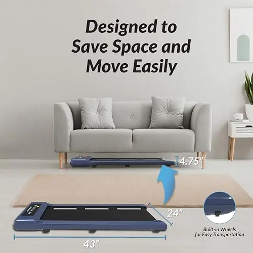 Exerpeutic 400 Lb. Capacity Heavy-Duty Walking/Jogging Exercise Treadmill Walking Pad- Home Gym Workout, Foldable Under Desk Desk Design 5