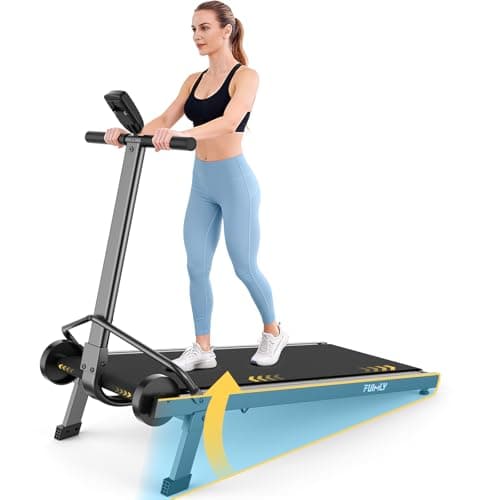 Manual Walking Pad Treadmill with Incline 15%, Foldable Treadmill with Handle Bar, 500lbs Capacity, Non-Electric Fixed Incline, Non-Slip, Digital Monitor,Durable Compact Build for Home/Gym/Outside