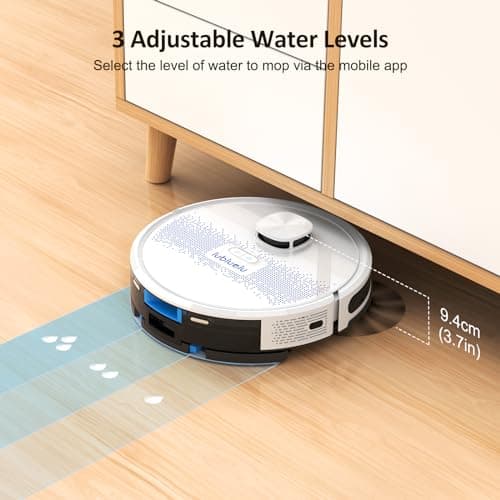 Lubluelu Robot Vacuum and Mop Combo,4000Pa 2 in 1 Robotic Vacuum Cleaner,LiDAR Navigation,5 Smart Mappings,10 No-go Zones,WiFi/App/Alexa,Mop Vacuum Robot for Pet Hair,Carpet,Hard Floor-Snow White 6