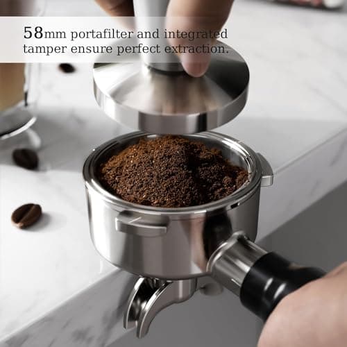 Kismile Espresso Machine with Grinder, 15 Bar Expresso Coffee Machines with Milk Frother Steam Wand, Espresso Maker with 30 Grind Settings, Expresso Machines for Home, Perfect for Cappuccino, Latte 4