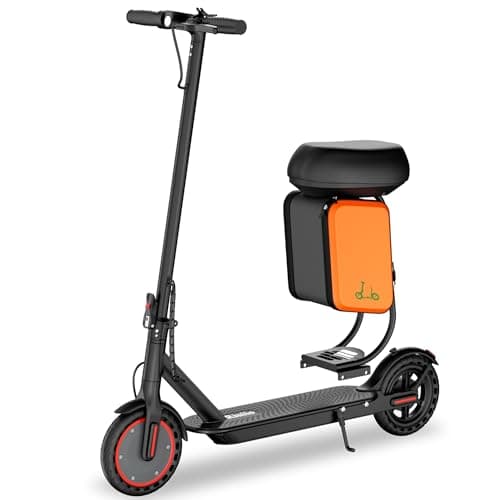 Folding Electric Scooter for Adults with Seat - 19MPH & 21-Mile Range, 350W Motor, 8.5" Solid Tires with App Control & Dual Brake System - UL2272 Certified Commuter E-Scooter with Storage Bag