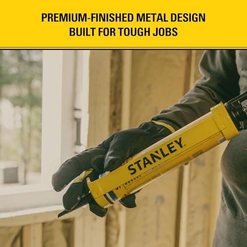 Stanley Professional Caulking Gun - 10 Oz Silicone Sealant Gun with 2000N Pushing Power, No Drip Function, Steel Carriage & Aluminum Swivel Handle Sealant Gun | 18:1 Thrust Ratio, 1 Pack 5