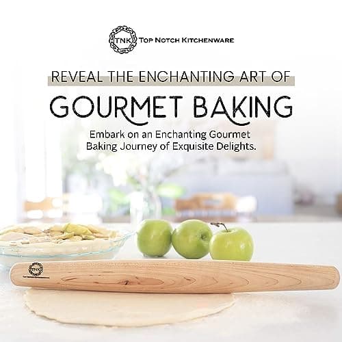 Top Notch Kitchenware | Sugar Maple French Style Rolling Pin | Tapered Solid Wood Design | Perfect for Baking Enthusiasts | Dough Roller | USA Made 5