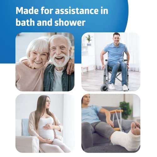Medline Shower Chair for Elderly, Seniors, Adults & Disabled - Heavy Duty Shower Seat with Padded Arms and Back for Inside Shower, Adjustable Height Bath Stool for Bathtub, 350 lb, Slip Resistant 7