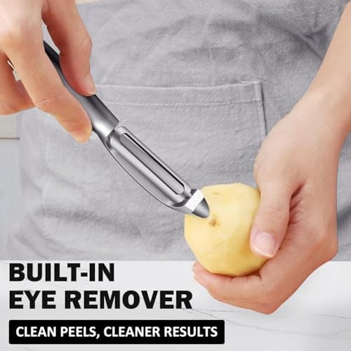 TACGEA Vegetable Peeler for Kitchen, Potato Peelers for Fruit Straight Blade, Durable Non-Slip Handle, Set of 2 6