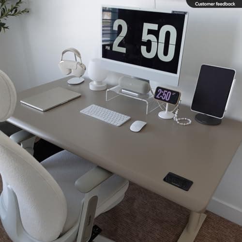 Autonomous Beige Electric Standing Desk 5 Pro 53×29 Inches, Premium Adjustable Height Desk, Dual Motor Sit Stand Desk with Hidden Keypad Control & Cable Tray for Home Office 8