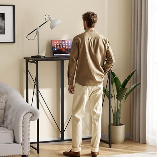 AIWOPET Folding Standing Desk, 39" Foldable Standing Desk, Collapsible Sit Stand Desk for Walking Pad Treadmill Home Office Living Room and Bedroom, 19.68" D x 39.37" W x 43.3" H, Black