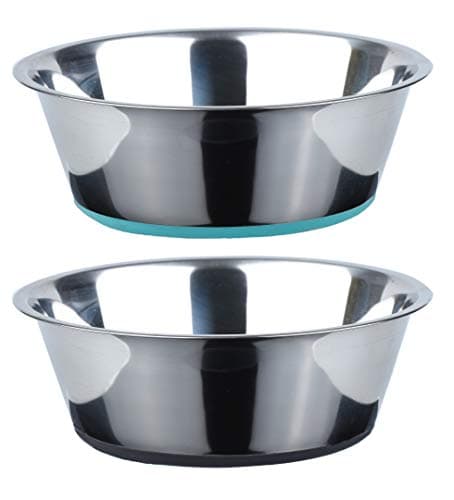 PEGGY11 Deep Stainless Steel Anti-Slip Dog Bowls - 2-Pack, 3 Cups