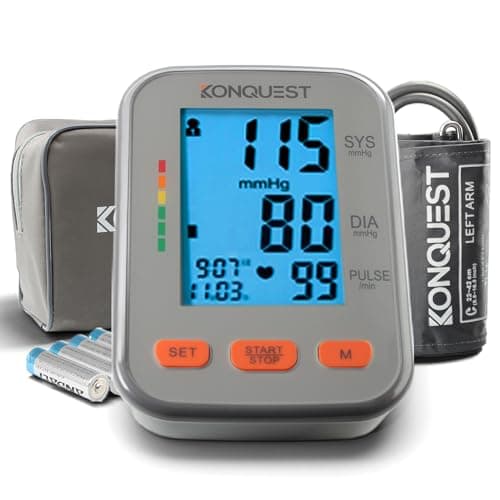 Konquest KBP-2704A Automatic Upper Arm Digital Blood Pressure Monitor – BP Machine with Large Cuff (8.5–16.5 in), Backlit Display, Digital, Irregular Heartbeat Detector – Tensiometro 6