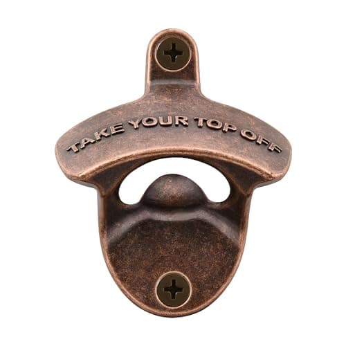 HAIICEN Old Fashion Wall Mounted Bottle Opener Stainless, Funny Rustic Screw in Wall Take Your Top Off Beer Cap Opener for Post Patio Carbinet