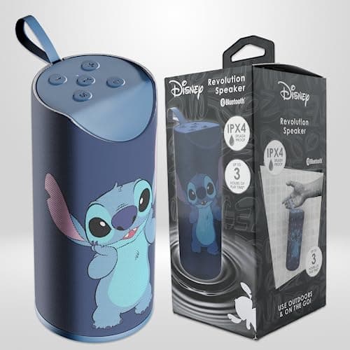 iJoy Disney Lilo and Stitch Wireless Bluetooth Speaker- Splashproof Rechargeable Wireless Speaker with 3 Hours Playtime/SD Slot/FM Radio- Stitch Stuff, Disney Stitch Gifts for Women//Men/All Fans 7