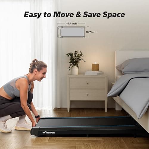 MERACH Walking Pad, 2.75HP Quiet Under Desk Treadmills for Home, Portable Walking Treadmill with Magnetic Remote Control, LED Display, APP 5