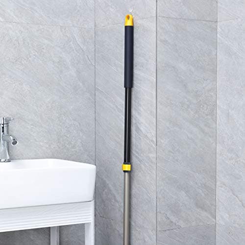 Yocada Push Broom Brush Stiff Bristles 12.8" Broom Head Telescopic Heavy-Duty Outdoor Commercial for Cleaning Bathroom Kitchen Patio Garage Deck Concrete Wood Stone Tile Floor 7