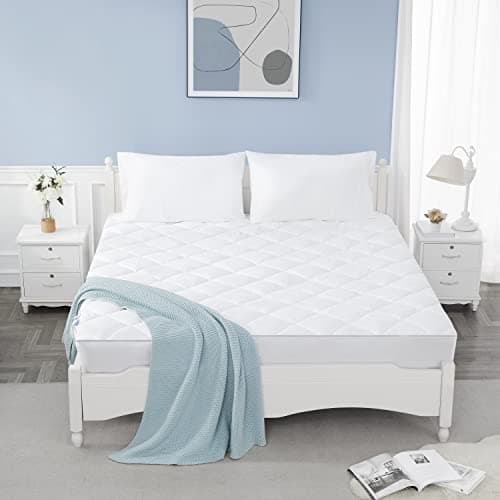Sunflower Queen Mattress Pad Cover, Cotton Mattress Cover Hypoallergenic, Extra Deep Pocket 18"-22" Quilted Mattress Protector Queen Size Thin Version, Soft Breathable and Noiseless 6