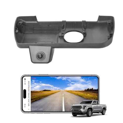 4K Dash Cam Custom fit for Toyota Tacoma & Hybrid 2024 2025 2026(Model B), SR SR5 TRD Sport Pro Pre-Runner Off Road Limited etc, Integrated OEM Look, UHD 2160P Video, App & WiFi,GPS, 64GB Card