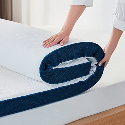 LINSY LIVING Twin Mattress Topper, 3 Inches Dual Layer Firm Memory Foam for Pressure Relief, Removable and Washable Tencel™ Cover, Adjustable Straps, CertiPUR-US Certified, Oeko-TEX, Twin Size