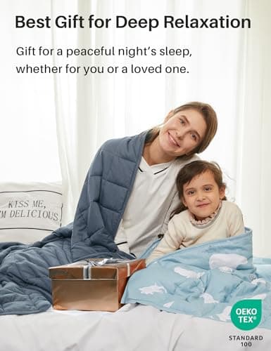 Weighted Idea Weighted Blanket for Adults (Dark Grey,48"x72",15lbs) Cooling Breathable Heavy Blanket with Premium Glass Beads All-Season Soft Thick Blanket 6