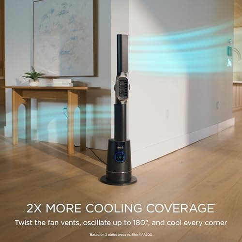 Shark TurboBlade Cool + Heat – 2-in-1 Bladeless Tower Fan & Space Heater for Customizable Year-Round Indoor Use, Bedroom, Living Room, & Office | Powerful Cooling + Rapid Room Heating, Charcoal, TH202 11