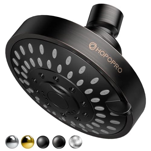 HOPOPRO 5-Mode High Pressure Shower Head - The Washington Post, NBC News, Today TV Show Recommended - High Flow Fixed Showerheads (4 Inch Oil Rubbed Bronze)