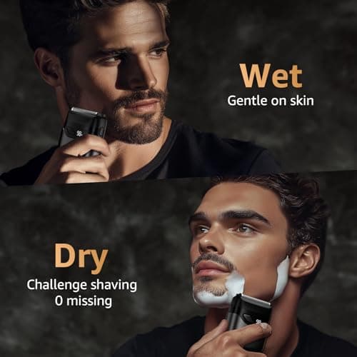 Mbzoey Electric Foil Shavers for Men: Mini Electric Razor for Face - IPX7 Waterproof Cordless Razor with LED Display & Fast Charge - Micro-Comb Technology & Precision Blades 7