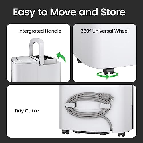 Waykar Max 80 Pint/D(Standard 62Pint/D) Energy Star Home Dehumidifier for Spaces up to 5,000 Sq. Ft, Ideal for Basement, Bathroom and Large Room with Drain Hose, Portable, Auto Defrost and Self-Drying 6