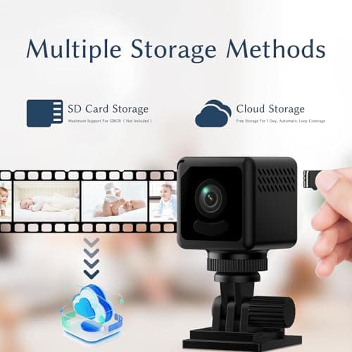 Wireless Indoor 4K Camera Home Security Mini WiFi Cameras Small Outdoor HD Cameras Body Small Outdoor Camara Micro Nanny Cam Pet Dog Tiny Cams Babysitter House Camara Room Cams No Need Wifi Camera 8