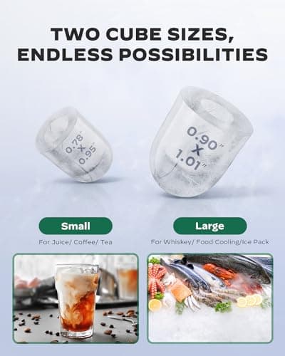 Silonn Ice Maker Coutertop Machine - Portable Ice Cube Maker, 20lbs of Bullet Ice per Day, 6 ice Cubes in 6 Mins, Visible Water Level Window, Stainless Steel, Ideal for Kitchen, Office, Camping 6