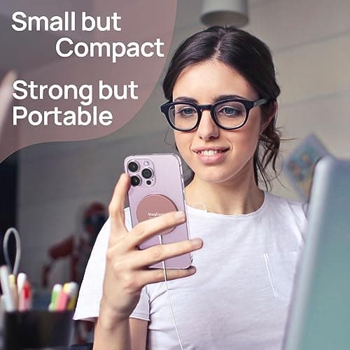 Magnetic Wireless Charger,MagEase 15W Wireless Charger Magnetic Compatible with iPhone 17/16/15/14/13/12 Series and AirPods 3/2/Pro, Charging Pad with USB-C Cable and USB-A Converter (Pink) 6