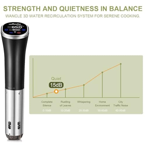 Sous Vide, Wancle Sous Vide Cooker 1100W IPX7 Waterproof Thermal Immersion Circulator With Reservation Function, Easy to store 7