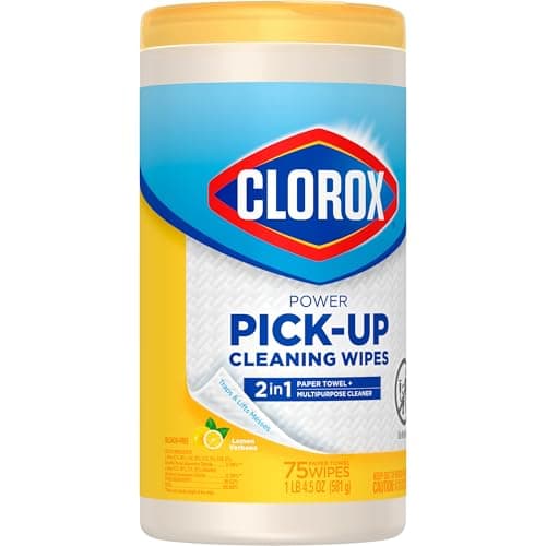 Clorox Power Pick-Up Cleaning Wipes, Lemon Verbena, 75 Paper Towel Wipes, Pack of 3 (Pack May Vary) 10