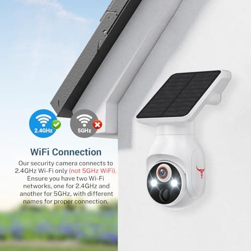 FineLuck Solar-Powered 1080p Battery Camera, Security Cameras Wireless Outdoor for Home Surveillance, AI Human Detection, Cloud Storage (Sold Separately), 2.4G WiFi Only, Night Vision (White) 8