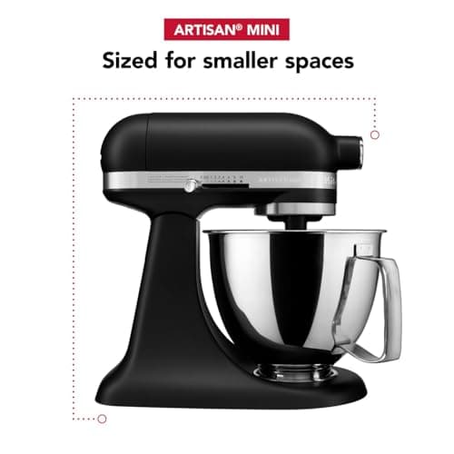KitchenAid Artisan Mini 3.5 Quart Tilt-Head Stand Mixer - KSM3316X - Black Matte 7