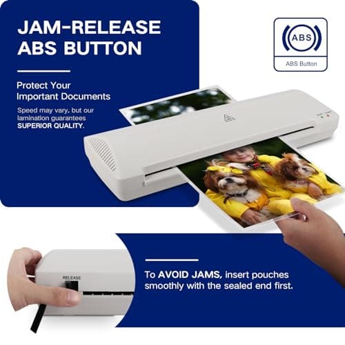 A3 Laminator 13 Inch Laminator Machine, 7 in 1 Desktop Thermal Laminator, Never Jam with 40 Laminating Pouches, Paper Trimmer and Corner Rounder, Fast Warm-Up Home Office School Use, White 5