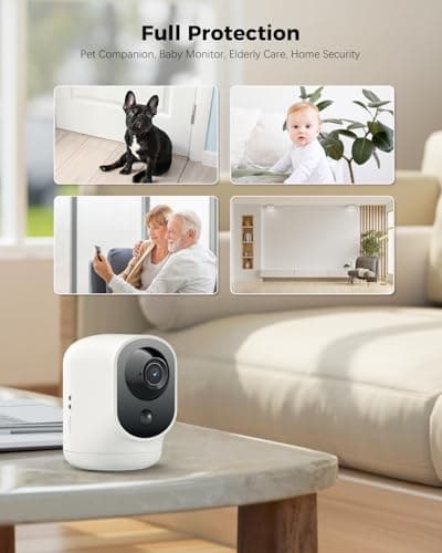 COCOCAM 2K Indoor Pan/Tilt Security Camera with 5200mAh Battery, WiFi Camera,Wireless for Baby Monitor/Pet/Home Security, AI Recognition, PIR Human Detection, 2.4G WiFi (White) 9