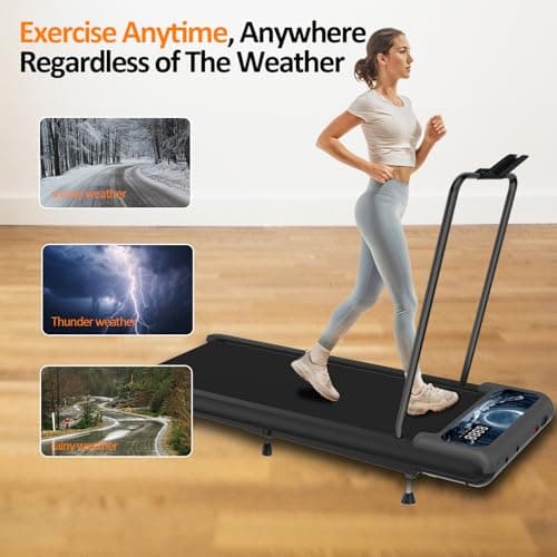 Upreign Walking Pad,Under Desk Treadmills with Removable Handle 2.5HP Portable Treadmills for Home and Office, 270Lbs Capacity Walking Mat with APP &Remote Control, LED Display 8