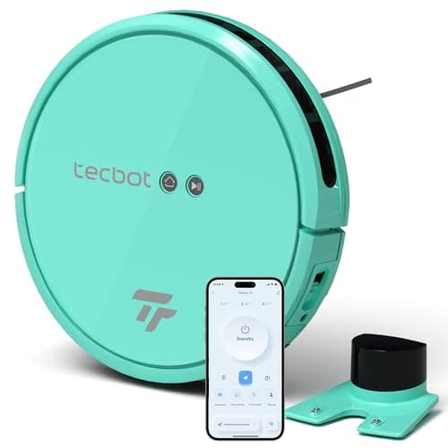 TECBOT S1 Robot Vacuum Cleaner Slim 120Mins Runtime 2-in-1 Robot Sweeping or Mopping Self-Charging WiFi&App&Remote Control Robotic Vacuum Cleaner for Home Pet Hair Hard Floors,Blue