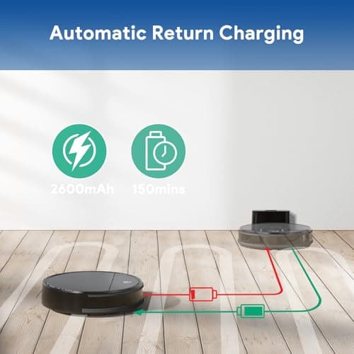 Bagotte Robot Vacuum and Mop, Robotic Vaccum 550ml Dustbin, 2.75'' Slim Robot Vacuum Cleaner, Zigzag Efficient Navigation, Automatic Robot Vacuum Cleaner for Pet Hair, Hard Floor, Carpet 5