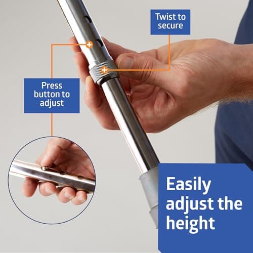 Medline Aluminum-Chrome Offset Walking Cane, Adjusts 29–38” & Supports Up to 300 Lbs. — Mobility Aid Provides Balance for Seniors & Adults 6