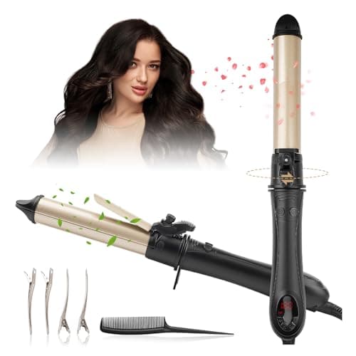 AT1NTEN Automatic Hair Curler and Straightener 2 in 1 Hair Curling Iron Flat Iron Professional Hair Curling Irons Adjustable Temp and Dual Voltage Gifts for Women-𝐂𝐞𝐥𝐬𝐢𝐮𝐬 𝐎𝐍𝐋𝐘