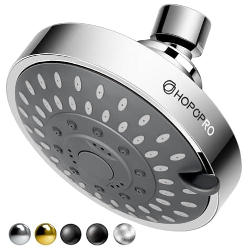 HOPOPRO 5-Mode High Pressure Shower Head - The Washington Post, NBC News, Today TV Show Recommended - High Flow Fixed Showerheads (4 Inch Chrome)