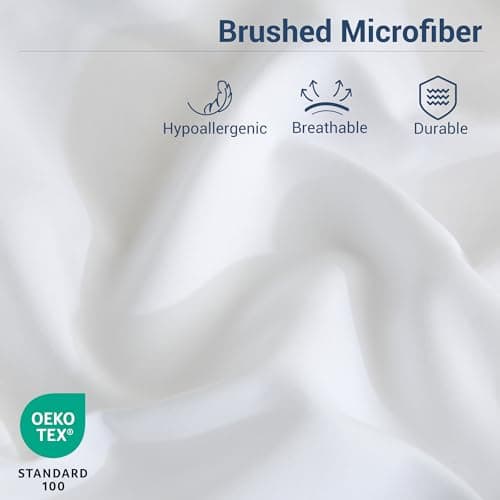 White Bulk Twin Fitted Sheet Only Deep Pocket 6 Pack, Quick Sort Bottom Bed Sheets Color-Coded Label Threads, Soft Brushed Microfiber Hotel Motel Airb&bs Essentials for Hosts, 39"x75" 5